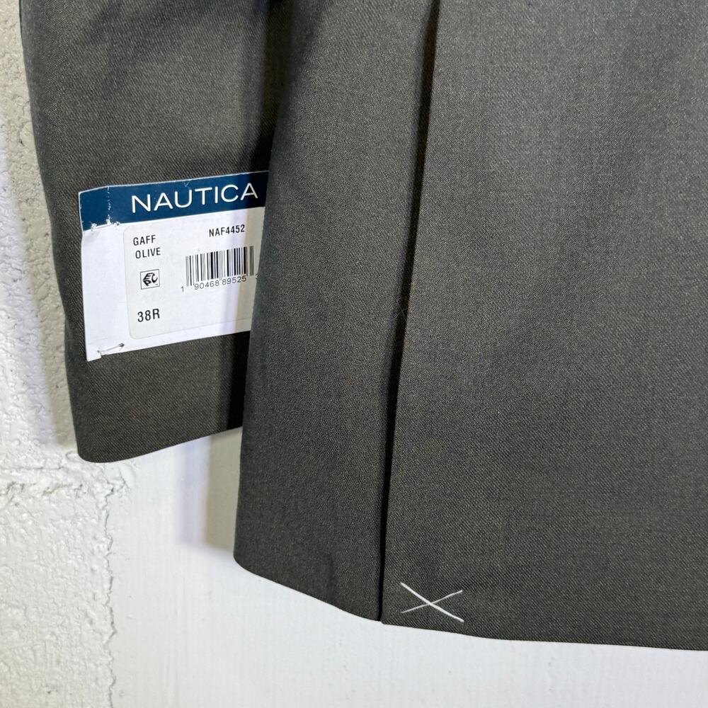 Nautica Men's Modern-Fit Stretch Fall Suit Olive Green  38R 32W $395 - Picture 16 of 16